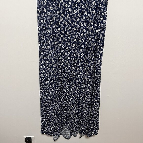 REFORMATION Gavin Navy‎ Floral Midi Dress Open Back Cap Sleeve Size 12 - Picture 6 of 12